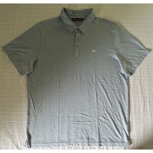 Travis Mathew Men's Golf Polo Shirt - Light Blue - XXL